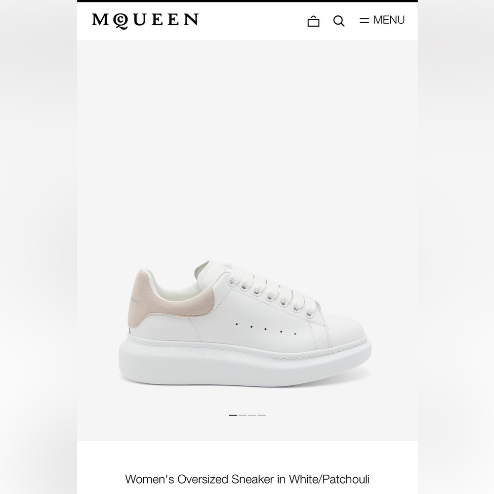 Alexander McQueen Women's Oversized Sneaker in White/Patchouli